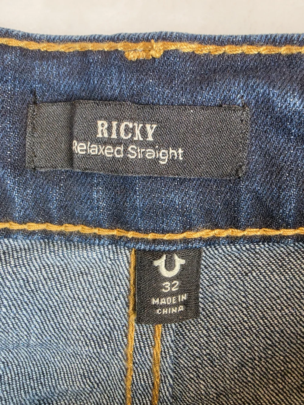 True Religion Ricky Relaxed Straight Jeans Men's 32x34 Dark Wash NWT